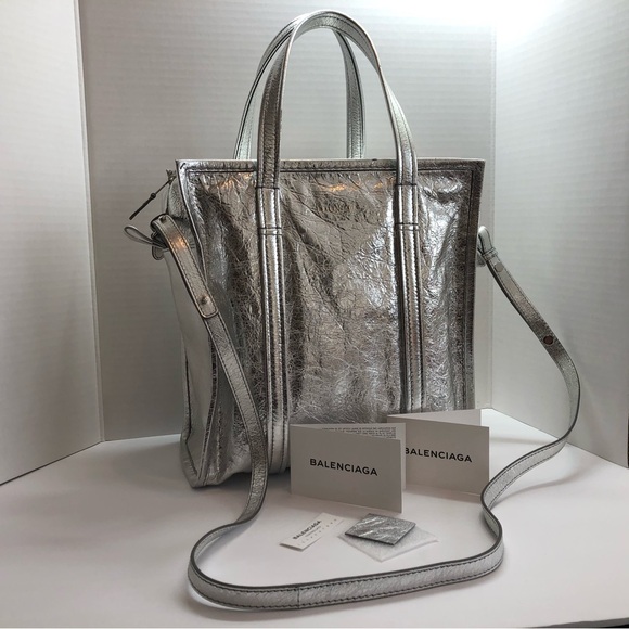 Balenciaga Metallic Silver Tote Bag - Picture 1 of 4